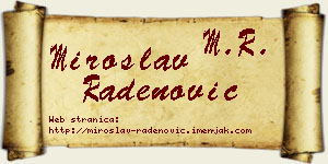 Miroslav Radenović vizit kartica